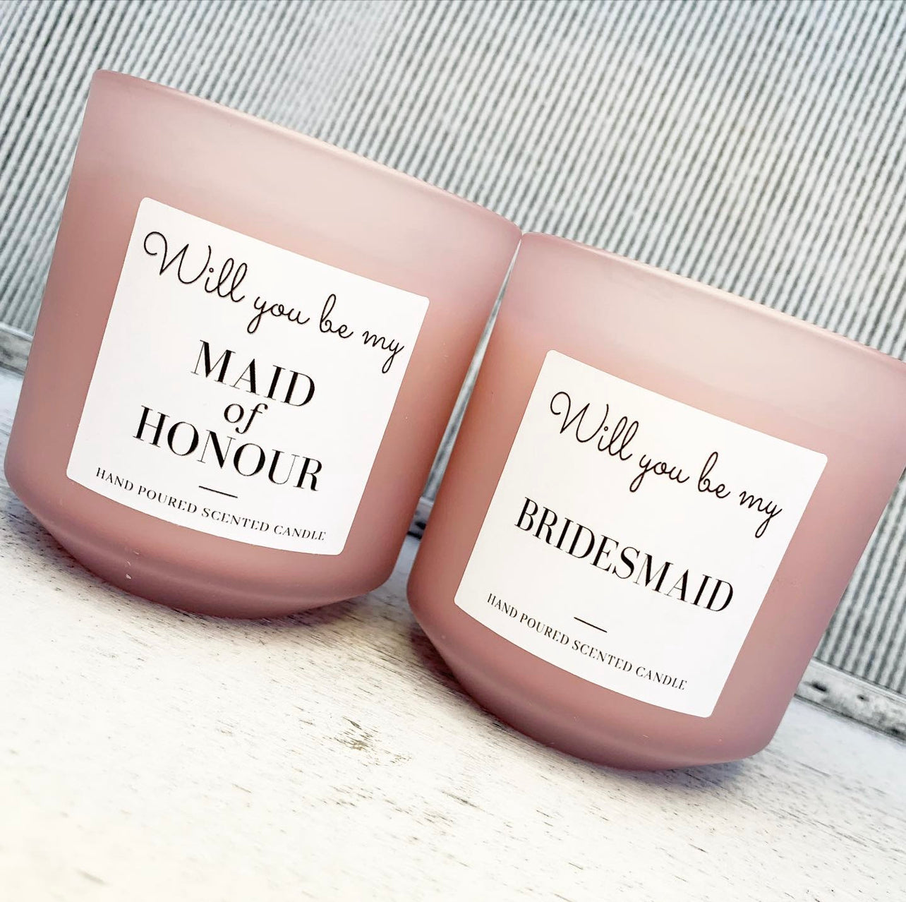 ‘Will you be my bridesmaid’ Candle Label