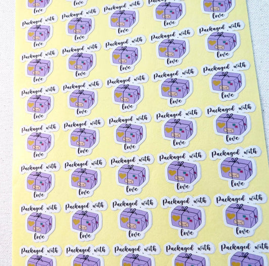 Packaged with love stickers