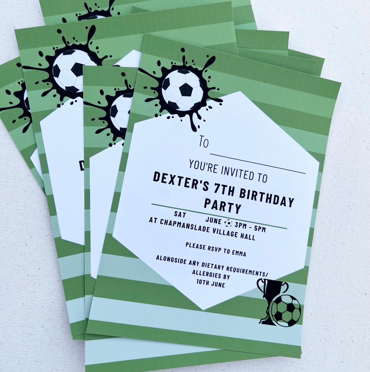 Football splat party invites