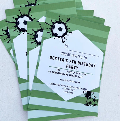 Football splat party invites