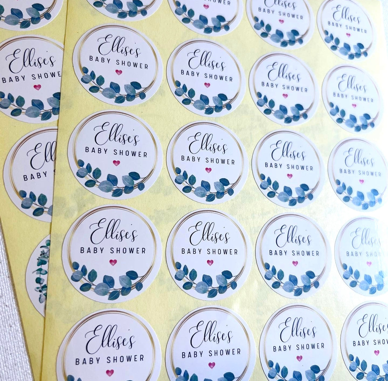 Eucalyptus Baby Shower Stickers