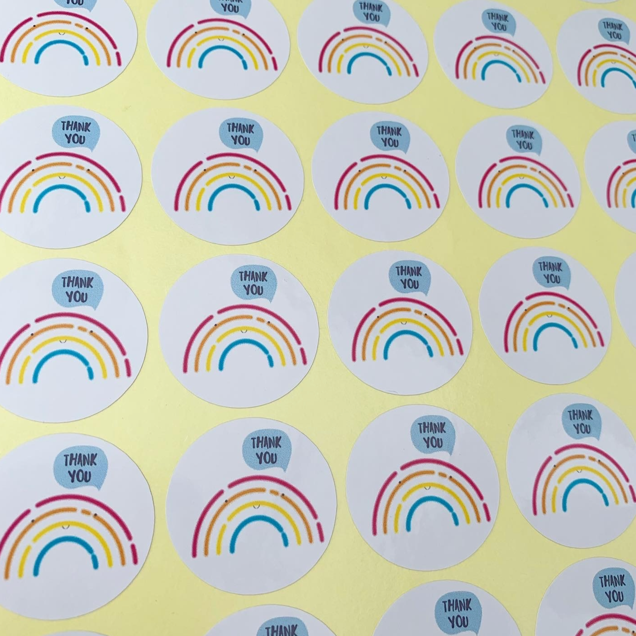 Rainbow Thank you Stickers