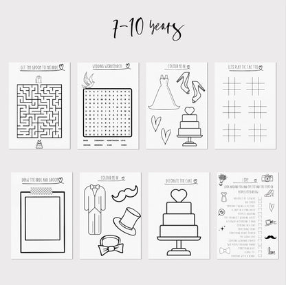 Customised children’s wedding activity packs