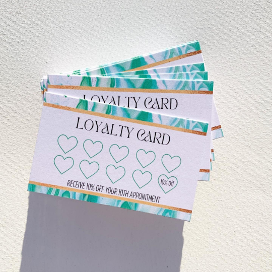 Marble border loyalty cards