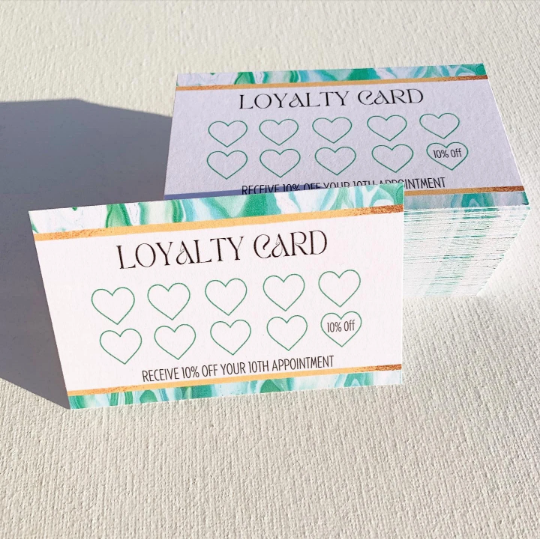 Marble border loyalty cards