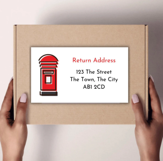 Return address postage stickers