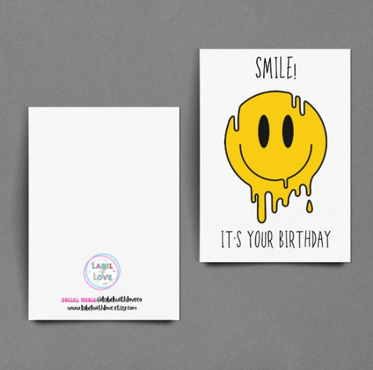 A6 Smiley Face Birthday Card